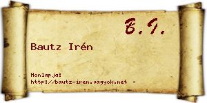Bautz Irén névjegykártya